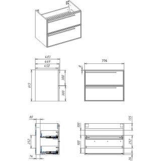 Тумба под раковину La Fenice Elba FNC-01-ELB-C-80-2 матовая Бежевая 80 см
